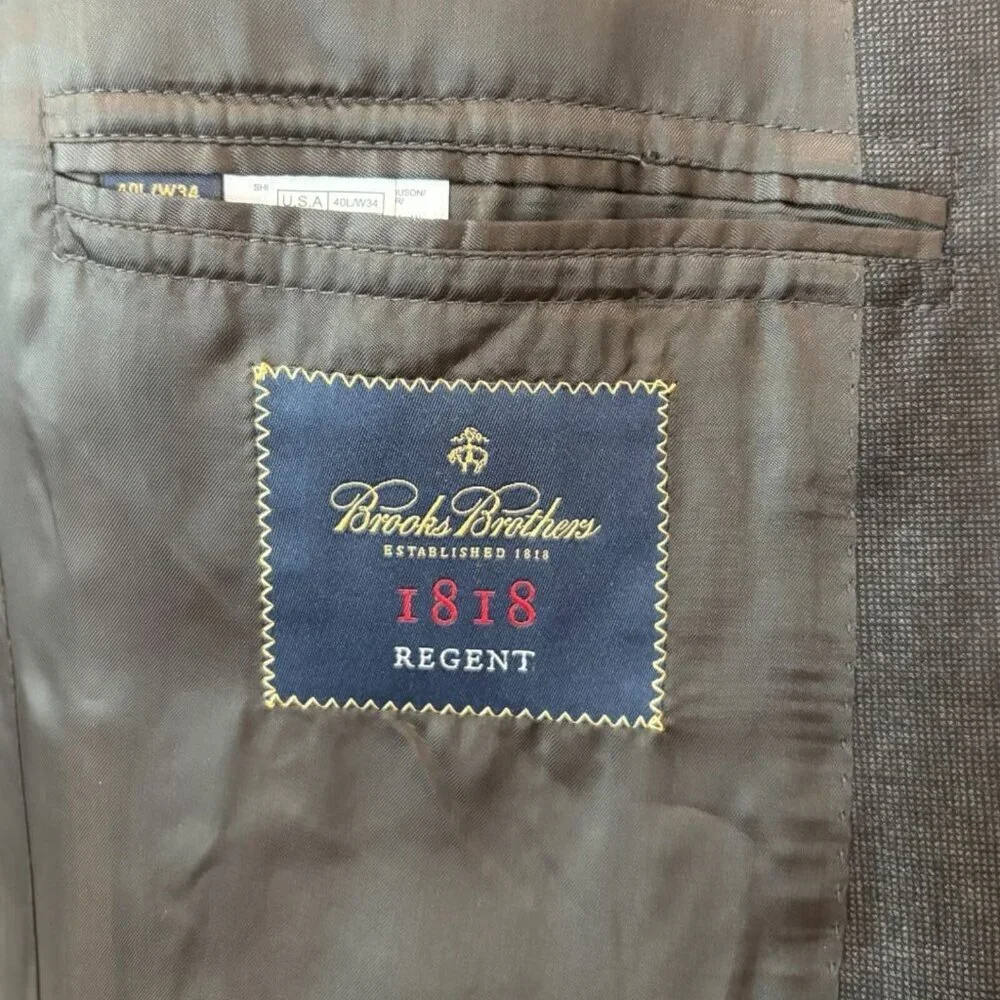 Brooks Brothers 1818 Regent Blazer‎ | Gray Wool VBC Italian Fabric | 40L